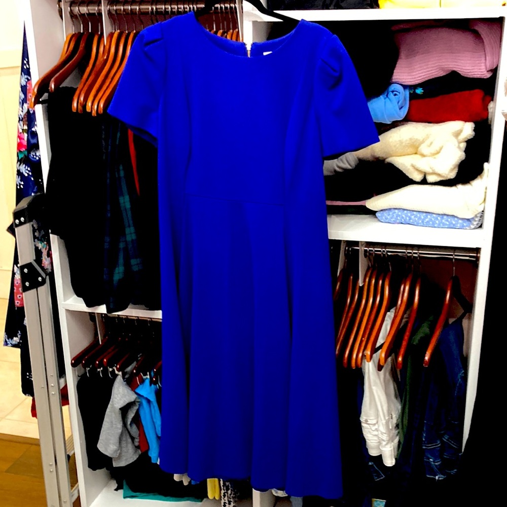 Calvin Klein 14 Blue A-Line Stretchy Dress
